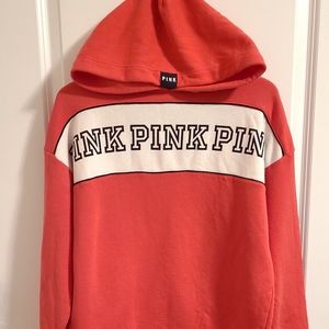 Pink Brand pink and white hoodie